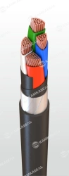 Power cable with copper conductors, insulation made of polyvinylchloride plasticate of reduced fire hazard, for rated alternatin