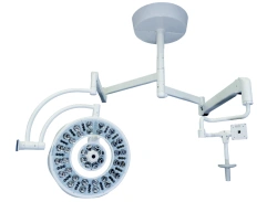 Medical ceiling luminaire with emergency power supply adjustable single unit with an additional console "EMALED 602/X" (surgeon)
