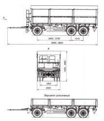 Tri-axle trailer 8495-01A with HJD13Y30S18-1840T16-060 axles with load capacity of 12 tonnes