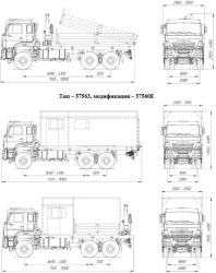 Dump trucks without CMU with diesel engine with GVW more than 20 tonnes, type 57563 modification :57560N on KAMAZ chassis modifi