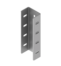 Reinforced U-profile connector BSUL 8K, with overall dimensions 75x46x220 mm, metal thickness 4,0 mm, stainless steel