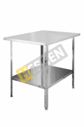 Industrial table with solid island shelf (without board) CO 12*7