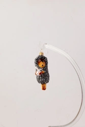 Licence Christmas tree toy made of glass "Hedgehog in Fog"