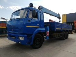 Flatbed platform, type 6706, modification 67064F with CMU manufactured by "INMAN" JSC on the basis of KAMAZ chassis, type 5308 m
