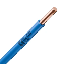 Single-core copper-conductor wire with polyvinylchloride plasticate insulation of reduced fire hazard, PuVng(A)-L grade