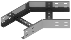 Horizontal 45 degree angle of self-supporting cable girder KTI 000x00 U45, with overall dimensions from 150x100 to 1000x175 mm,