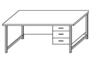 Laboratory technician's table with suspended cabinet SL-3