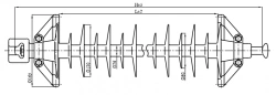 Linear suspended rod insulator with protective sheath made of organosilicon composition LC 160/110-I-4 GP