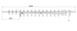 Straight frame rail with curved shank of project 2643.04.000
