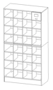 File cabinet 2-modular for 32 drawers