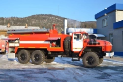 Fire tank truck ??-9,?-(40-100), type 5881, modification 58814E, on chassis Ural-4320-60, 4320-62, 4320-70, 4320-72, 4320-74.