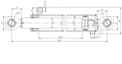 Hydraulic cylinder 1174.00.00.00.00 (100x70-900, mm), 20MPa