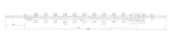 Straight frame rail with R65 type shank with curved project LPTP.668.341.100-01