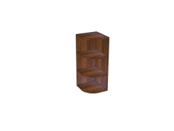 Hinged corner open cupboard (kitchen)