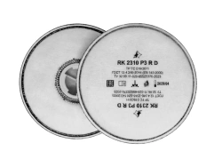 Personal respiratory protection equipment: aerosol filters: brand RK 2310 P3 R D with additional protection against acidic air.