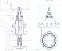 Brass wedge gate valve DN 150 PN 0,6 MPa IYUKL.491655.009-01
