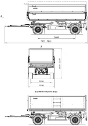 Double-axle tipping trailer 8595-12 with axles HJD13Y30S18-2050T16-060 with load capacity 12 tonnes
