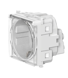 CADUCEUS ALING Experience + antibacterial Flush-mounted socket outlet with grounding with cover 10A, 250V~, 1M, white, art. no.