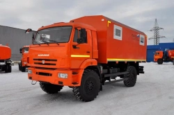 Mobile workshop, Mobile laboratory, UZST brand, type UZST02, modification 5860-73 on chassis KAMAZ 43502-D5