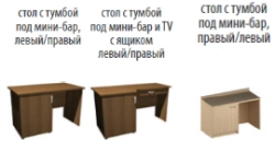 Table with cabinet for minibar