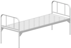 KF0-01-"MSC" (MSC-117M) - General hospital bed with single bed, without wheels, metal backrests, bed - steel sheet.