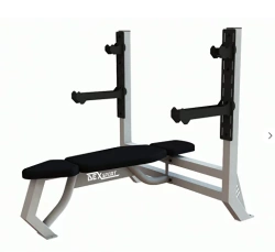 Bench for bench press with safety stops