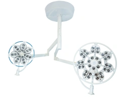 Surgical ceiling luminaire with emergency power supply adjustable two-block for low ceilings "EMALED 500/300 NP".