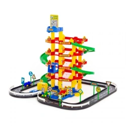5-level car park with road and cars (in box), article 38104