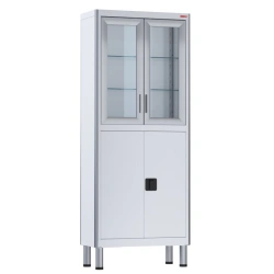 ??-02-"???" (???-7647.12) Two-section medical cabinet, two-leaf, made of aluminium profile and carbon steel, with glass.