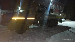 Special purpose vehicle with hydraulic loading crane of MKMA type on the base of URAL 4320 and its modifications U0K06N-4Z150