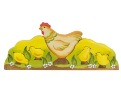 Wooden puzzle "Chicken and chickens (family)" 08001