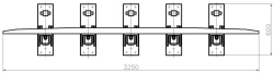 Counter-rail of SP850 profile with complete set of pads with stop and fastenings (for SP t. R50 m. 1/9 pr. 2498) project MP380.0