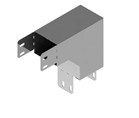 Corner tray vertical downwards with turn to the left ONL 000x000 DL, with overall dimensions from 100x40 mm to 600x200 mm, with 