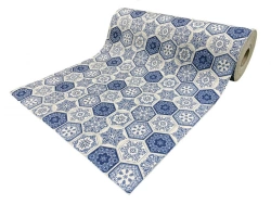 SHAHINTEX SILK PHOTOPRINT (06) "Blue Mosaic" 118x1500