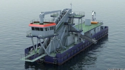 Non-self-propelled multi-dredger shalandov dredger