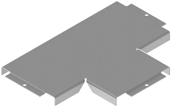 T-piece T-piece tray cover KL 000 GT, with overall dimensions from 50 mm to 600 mm, metal thickness from 1.0 mm to 1.5 mm, steel