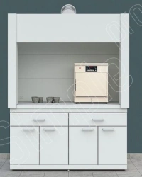 Fume cupboard for muffle furnaces
