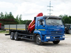 Special purpose vehicle with KMA type hydraulic loading crane on the basis of KAMAZ 43118 and its modifications 41K12N-U5