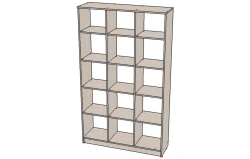 Shelving unit 3 sections 1195x370x2000 16mm LDFP