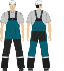 Women's suit (jacket, dungaree) for protection against general industrial pollution and mechanical effects (abrasion)