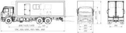 Special purpose vehicles, other type 672 mod: 67240E, 67260E and, 67270E, based on chassis type KAMAZ-18/2011/TRCU-3axle-102 mod