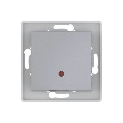 CADUCEUS ALING PRESTIGE Flush-mounted single-key pass-through switch with indication 10AX, 250V~, silver, article number 602