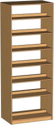 Two-sided library shelving unit