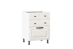 Type 4 LD.270600.000 Kitchen cabinet 600 with 3 drawers (4) LUX (without handle) (White )