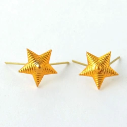 Gold-coloured metal star 13 mm in diameter for employees, TU 9675-191-08836809-2012, Izv. 1,2,3,4