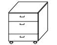 Rolling bed with drawers TP-1