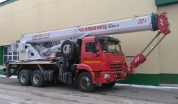 Truck crane ??-55733 of modification 6929V3-1 (using cab ??-55732?1.92.00.000 or ??-65717?5.92.00.000) on base