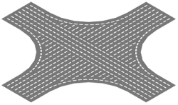 Bottom base of radius X-branch of self-supporting cable girder DKI 000 X, with overall dimensions from 150 mm to 1000 mm, with m