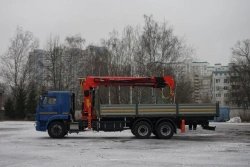 Special purpose vehicle with KMA type hydraulic loading crane on the basis of KAMAZ 65117 and its modifications 64K02N-U8