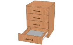 Stationary cabinet with four drawers. Model: TS-3